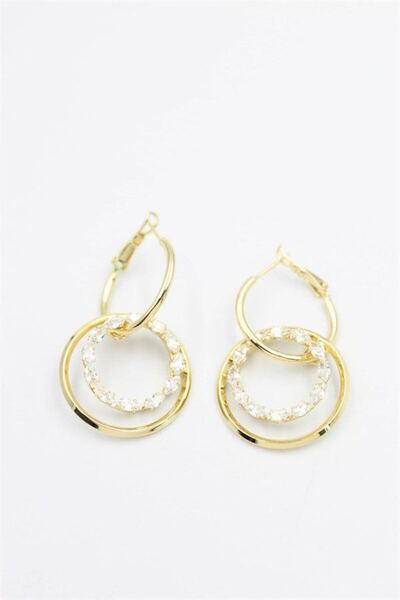 atastore2017 Jewelled Hoop Earrings - Gold