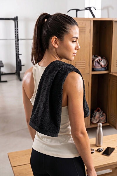 DNZGÜLCAN Prosop negru 100% bumbac |   Potrivit pentru sport, saloane de coaf...