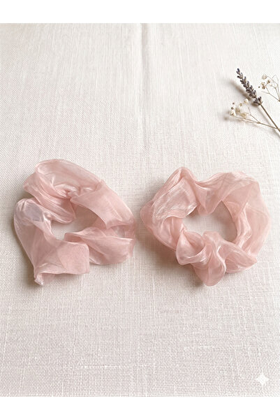 GLOWILLA Kadın Lüks Organze Scrunchie Saç Tokası - Parlak Tül Lastikli Topuz ...
