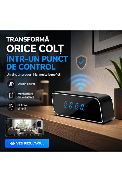 OEM Camera WI-FI ascunsa in ceas desteptator (RO-V05)
