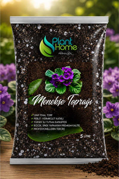 Plant Home Power Mix Menekşe Toprağı 5 Litre – Organik Cocopeat Katkılı Profe...