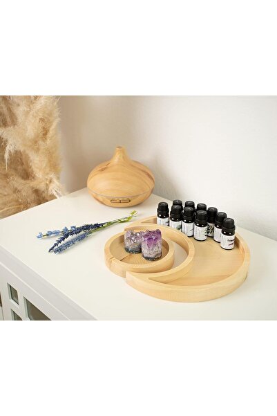BPA Silk Route - Wooden Moon Pallets Crystal, Holder for Stones Display, Natu...