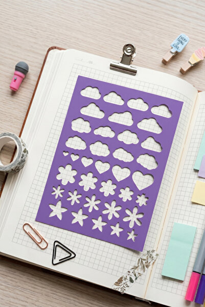 Karmelom Studio Riglă șablon pentru desen în formă de Bullet Journal - Instru...