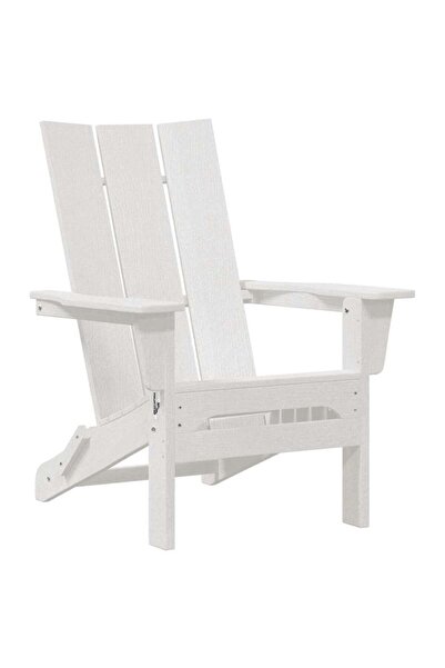 vidaxl Scaun pliabil Adirondack Alb 80,5 x 74,5 x 92 cm HDPE