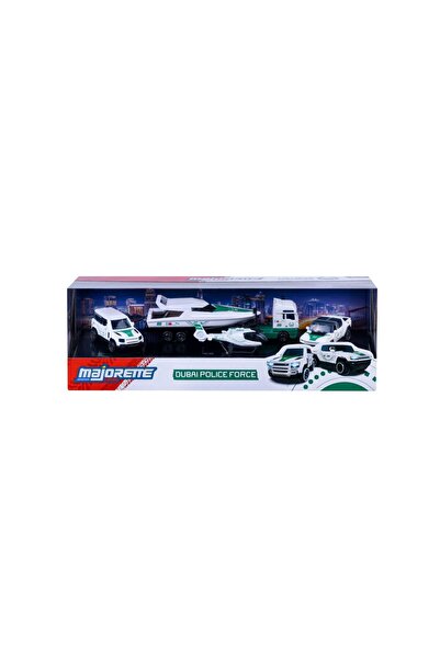 Majorette Set 4 mașinuțe de poliție Dubai metalice 7.5 cm