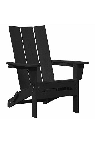 vidaxl Scaun pliabil Adirondack Negru 80,5 x 74,5 x 92 cm HDPE