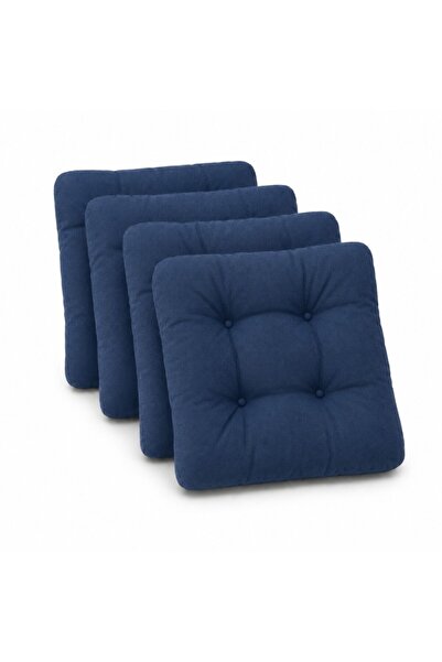 Lenjerii Deosebite Set of 4 chair or floor cushions, 40x40x7 cm, navy blue