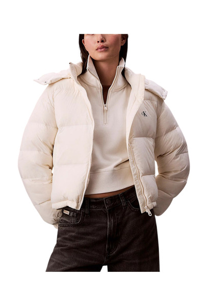 Calvin Klein Γυναικείο Puffer Μπουφάν Μπεζ LV047D501G-VDV