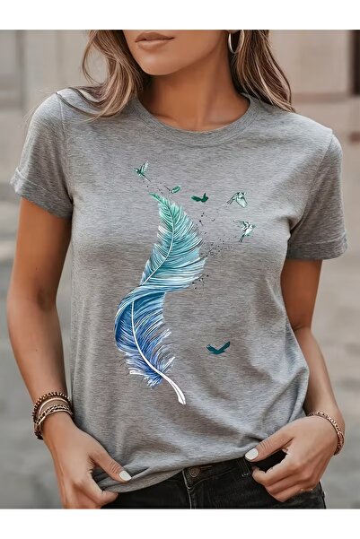 PAVRO Women's Comfortable Fit Tshirt Mixed Print Tshirt