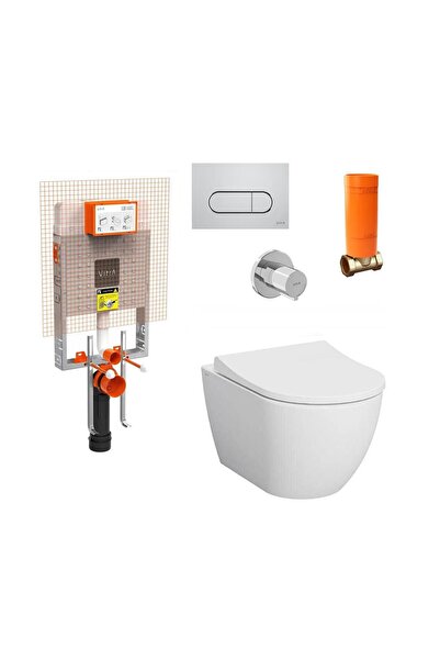 VitrA S60 Rim-ex SmoothFlush Beyaz Kanalsız Asma Klozet, Gömme Rezervuar Tam ...