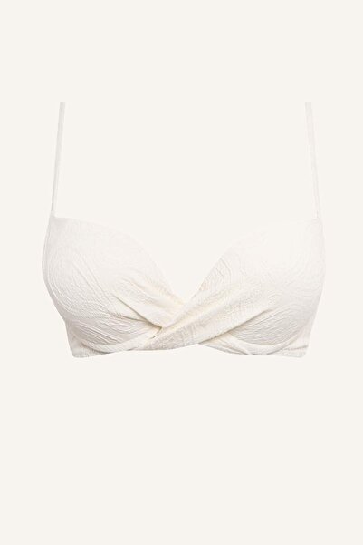 DeFacto Regular Fit Patterned Ecru Bikini Top E1539Ax26Sm