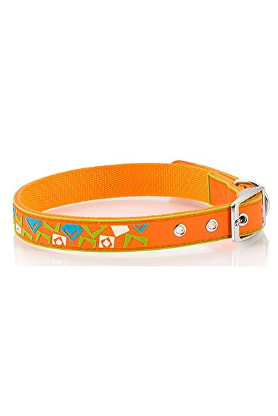 Pet Interest Περιλαίμιο Square Line Πορτοκαλί Medium 2.5mm x 35-45cm