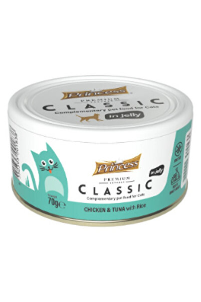 Prince Princess Premium Classic Κονσέρβα Γάτας με Τόνο, Κοτόπουλο & Ρύζι 70gr