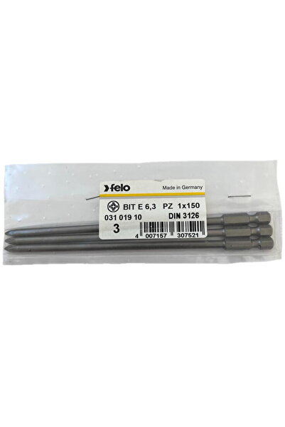 FELO Set de 3 biți cu profil industrial, tip Pozidrive, E6.3, PZ1, 150mm