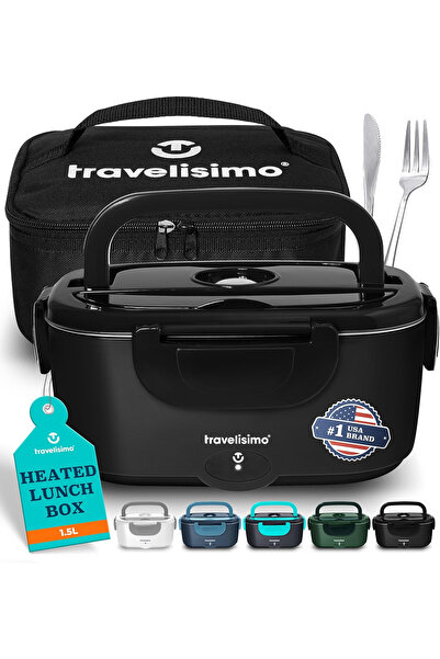 TRAVELISIMO 3-in-1 Electric Lunch Box 12 V/24 V/220 V, 1.2L, 80W in thermal case