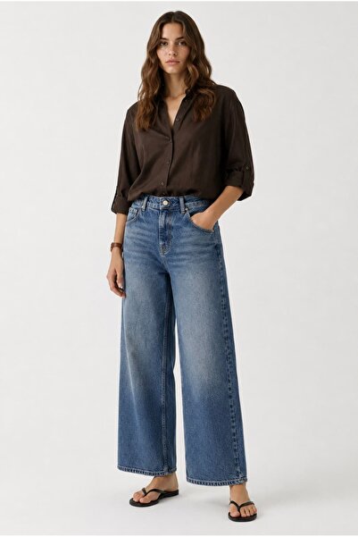 Utica Jeans Blugi confortabili ZR Culotte cu talie înaltă