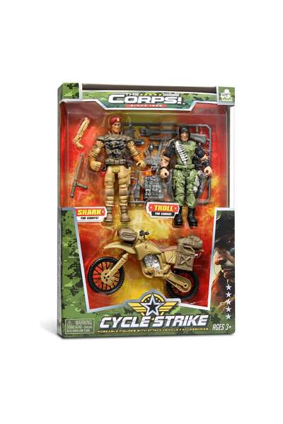 Lanard Toys Set of 2 figures and military vehicle, Lanard, The Corps Universe...