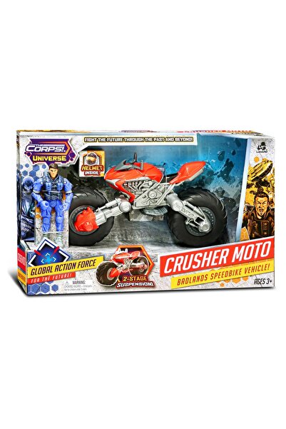 Lanard Toys Motorcycle set with figurine, Crusher Moto, The Corps Universe,