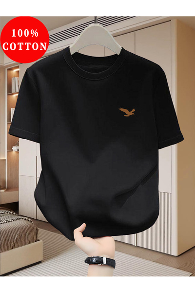 yiou trendy clothing تي شيرت رجالي من القطن الخالص، تصميم صيفي ضيق، قابل للتن...