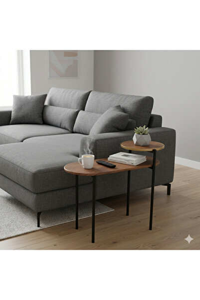 IconStore Single Brown Wood Service Table 56X30X70 cm