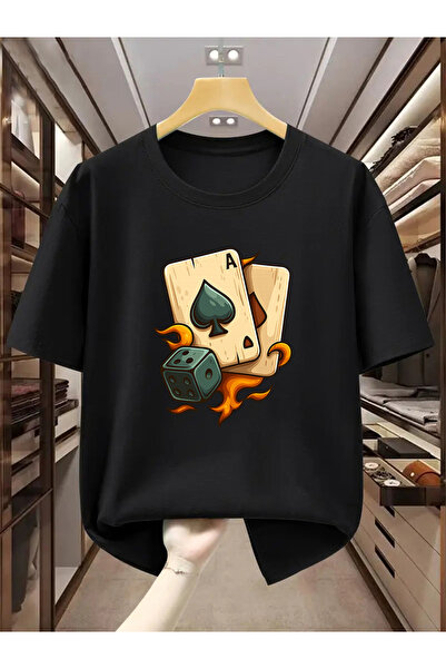 yiou trendy clothing تيشيرتات رجالية أنيقة بأكمام قصيرة مطبوعة بتصاميم البوكر...