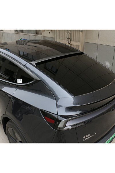 OLED GARAJ TESLA MODEL Y LEGACY VE JUNİPER İÇİN UYUMLU CAM ÜST SPOİLER DÜZ MO...