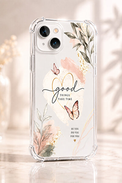 Caseji İphone 15/14 Uyumlu Cute Good Baskılı Sevimli Telefon Kılıfı MK01A