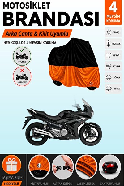 Cemku Double Black Top - Orange Bottom, Rear Bag Compatible Suzuki Gw 250F Mo...