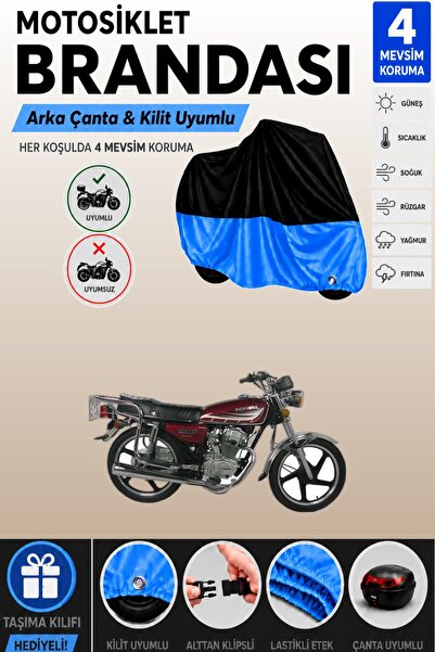 Cemku Double Black Top - Blue Bottom, Rear Bag Compatible King Motor Kr-100-2...