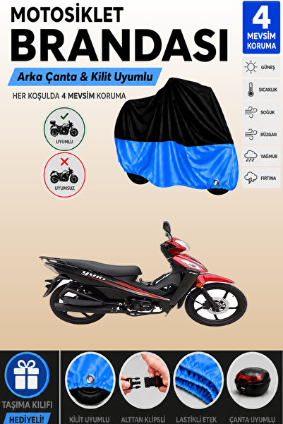 Cemku Double Black Top - Blue Bottom, Rear Bag Compatible Yuki Attact 100 Mot...