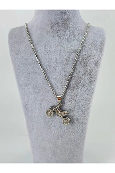 Mestore Three-Dimensional Bicycle Figure Steel Men's Necklace