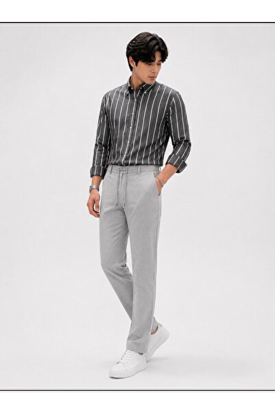 sepetx Erkek Slim Fit Açık Gri Viskon Örme Rahat Kalıp Jogger Kumaş Pantolon