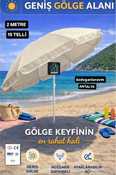 dogant özdoğanlar avm Krem Bej Güneş Bahçe Havuz Balkon Plaj Şemsiyesi ( 2 Me...