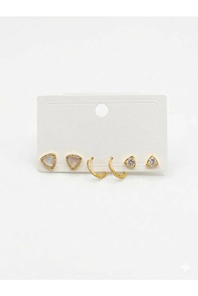 atastore2017 Triangle Detailed Six-Piece Earrings