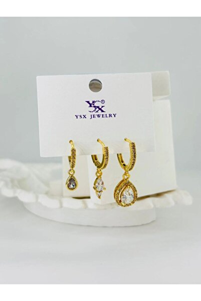 atastore2017 Zircon Stone Triple Combination Earrings