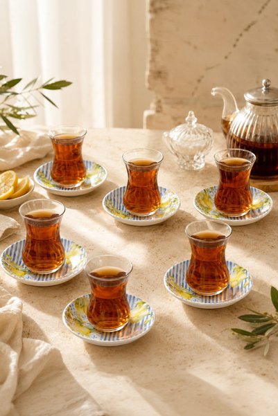 Fecra ليمونتي طقم أطباق شاي 6 قطع