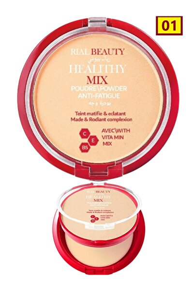 RIAL BEAUTY Powder Healthy Mix + Sponge 2 in 1 Matte Pressed Face Makeup Powd...