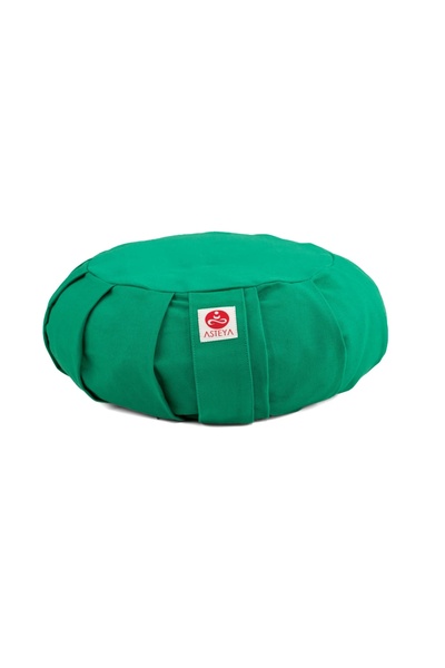 ASTEYA Premium Pleated Zafu Meditation Cushion, Emerald Green Color, 100% Cot...