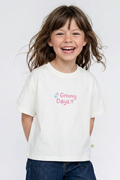 nivo baby تي شيرت كبير الحجم مطبوع عليه Groovy Days للفتيات