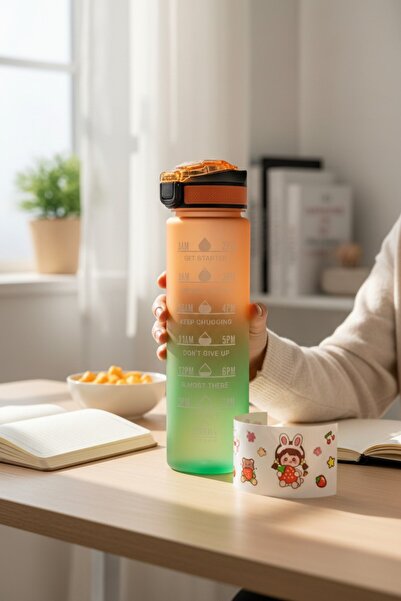 rafiel 1000 ml Motivational Water Bottle - Water Bottle with Time Zones - Ora...