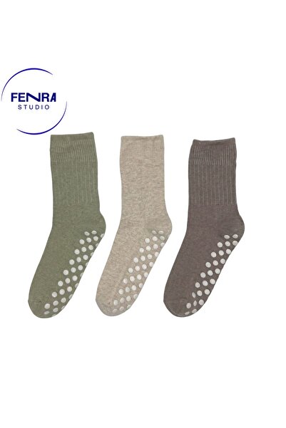 FENRA STUDIO 3-Piece Women's Socks with Anti-Slip Soles Tawaf Hajj Umrah Home...