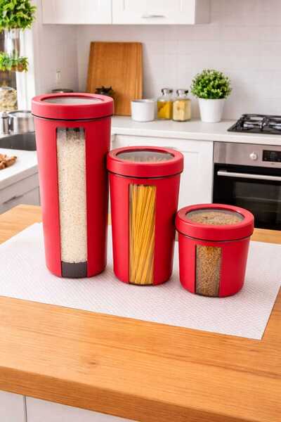 HOBBY LİFE Lumira Food Storage Container Set (0.6 L + 1.2 L + 1.8 L)
