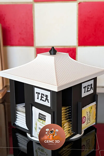 Genç 3D Japanese Style Tea Organizer - Practical Tea Bag Dispenser - Aestheti...