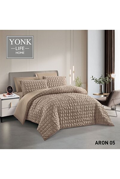 YONK مفرش سرير فاخر مزدوج عرائسي 6 قطع - 230*250 - لحاف نفرين عرائسي طقم 6 قطع