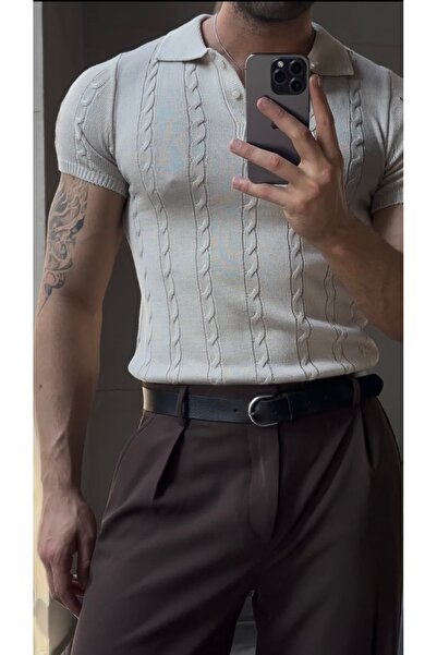 DAYFLOCK Halat Desen Düğmeli REgular Fit Polo Yaka Triko Tshirt