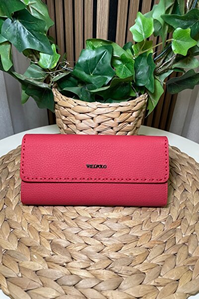 Fibag Women's Red Color, Original Leather Wallet with Extra Card Holder Detai...