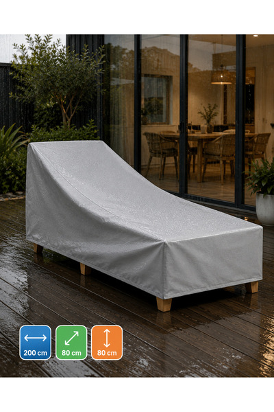 COCEM 200x80x45 cm Şezlong Koruma Brandası Su Geçirmez UV Korumalı Dış Mekan Kılıfı