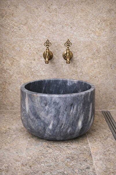 banyodecor Gri Çanak Mermer Kurna