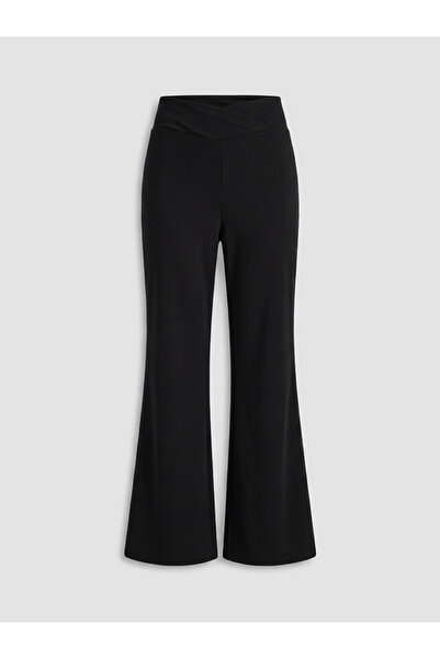 LC Waikiki Black Spanish Flare Women's Sports Leggings Pants by Güli̇s Gi̇yi̇m
