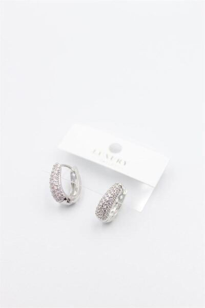 atastore2017 Jewelled Hoop Earrings - Silver
